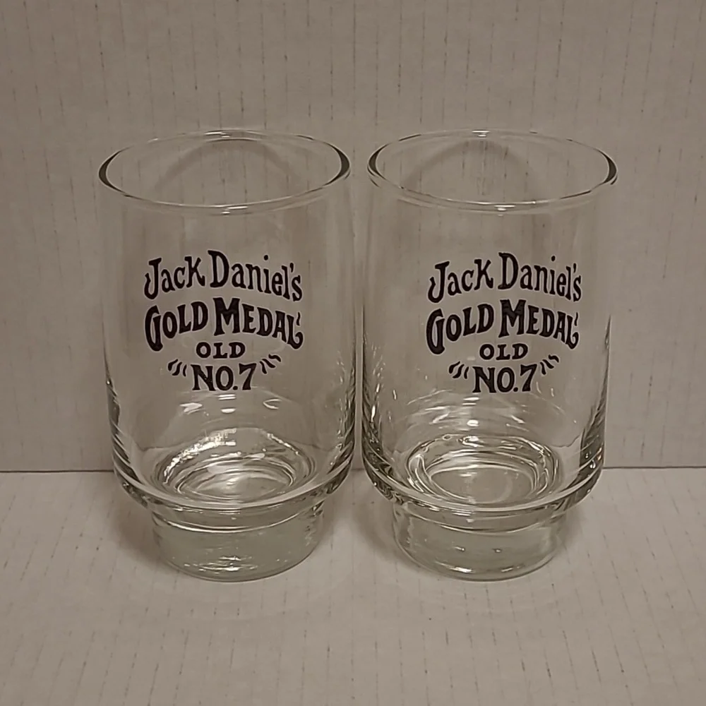 Pair of Jack Daniels Gold Medal No.7 Whiskey Glasses
